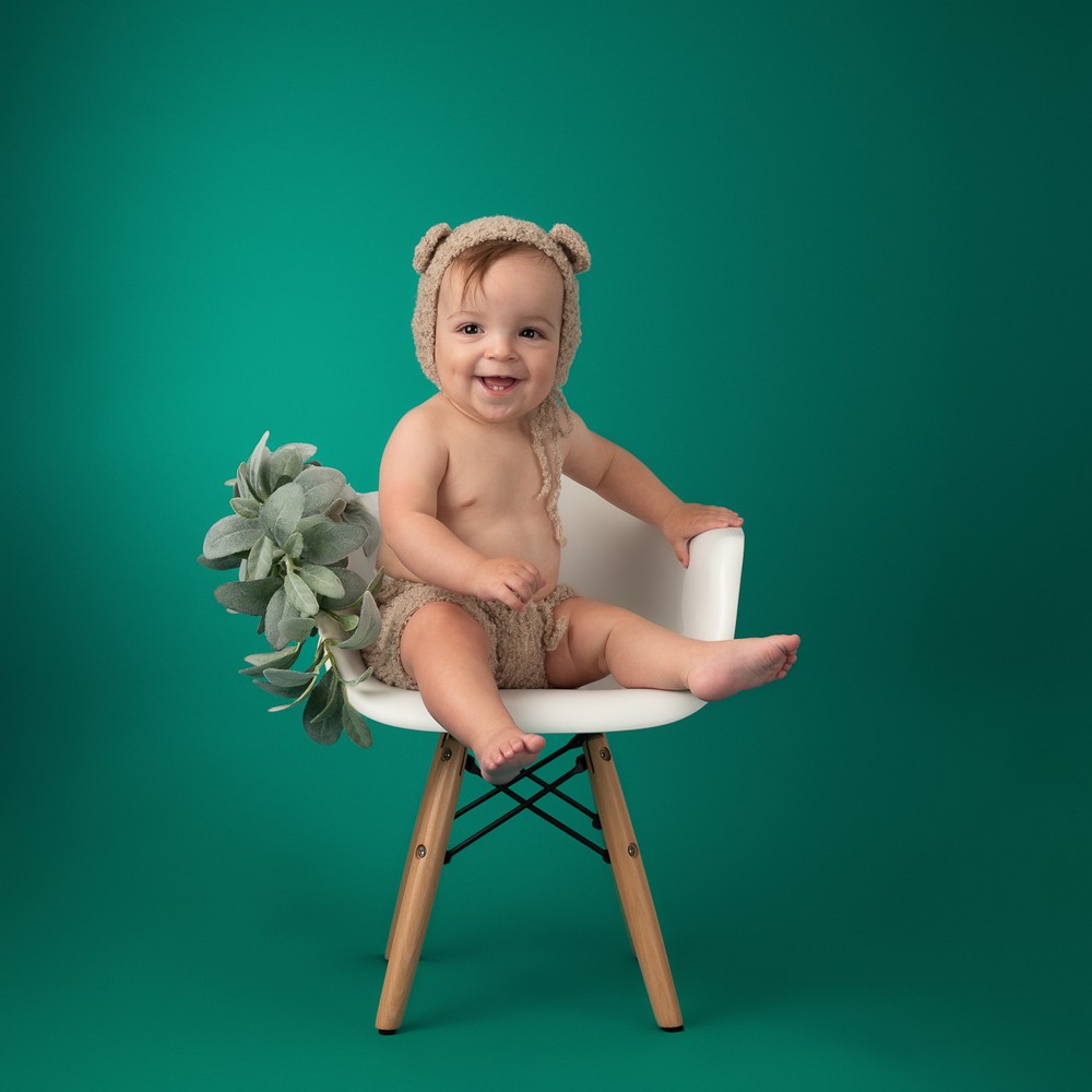 Fine art baby sitter milestone portrait — Chelmsford Massachusetts