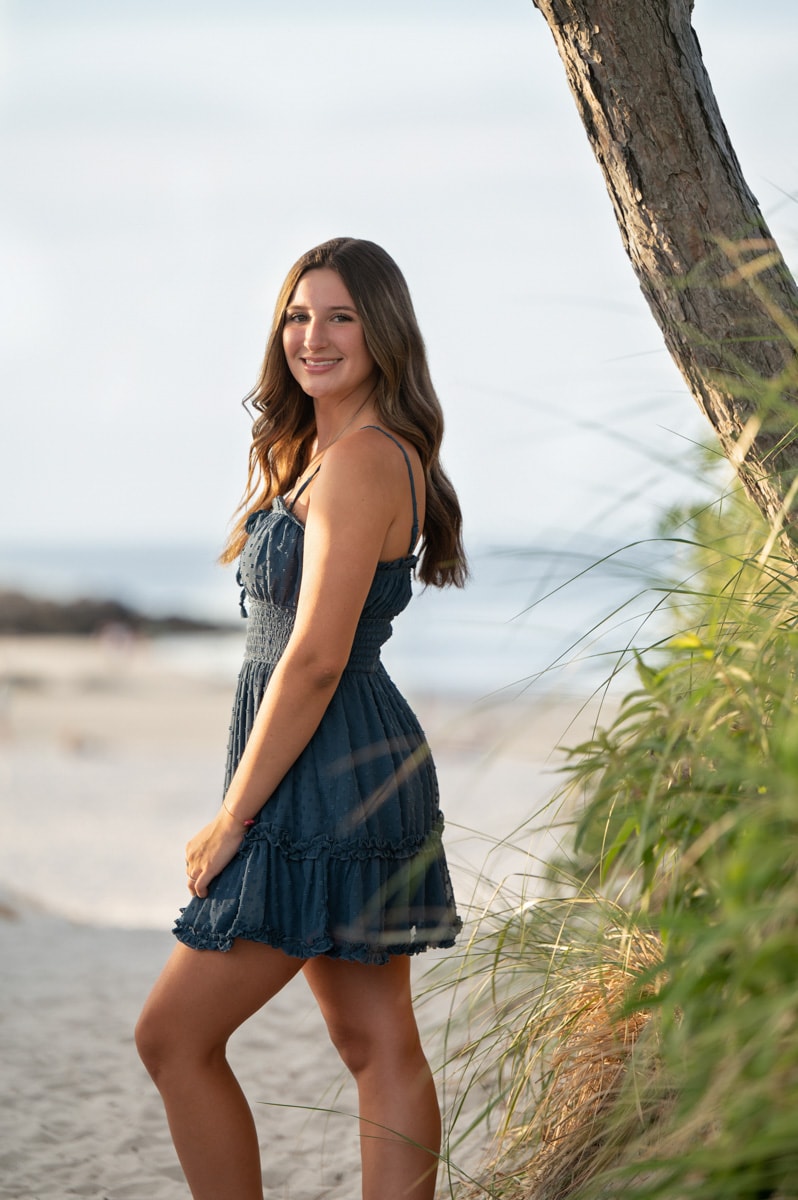 senior picture at the beach at sunset chelmsford high school