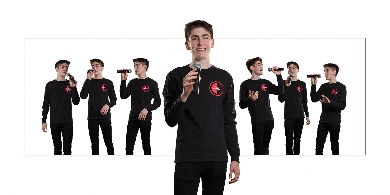 Creative Senior portrait in studio in chelmsford, ma