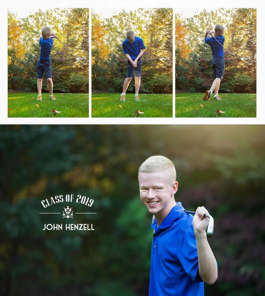 Golf collage of senior portrait class of 2019 Chelmsford, ma