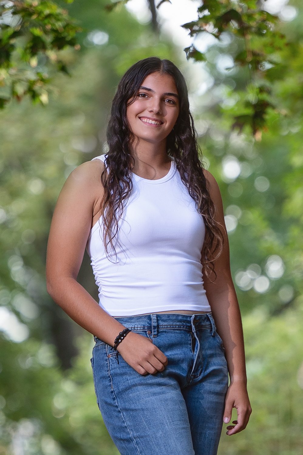 Close autumn portrait of a high school senior at Bancroft's Castle in Groton Massachusetts